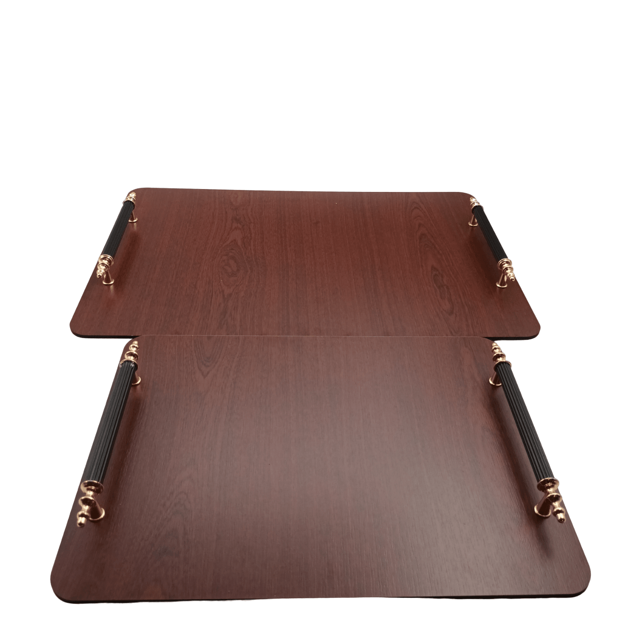 2pc Mahogany Wood Tray - Home And Trends