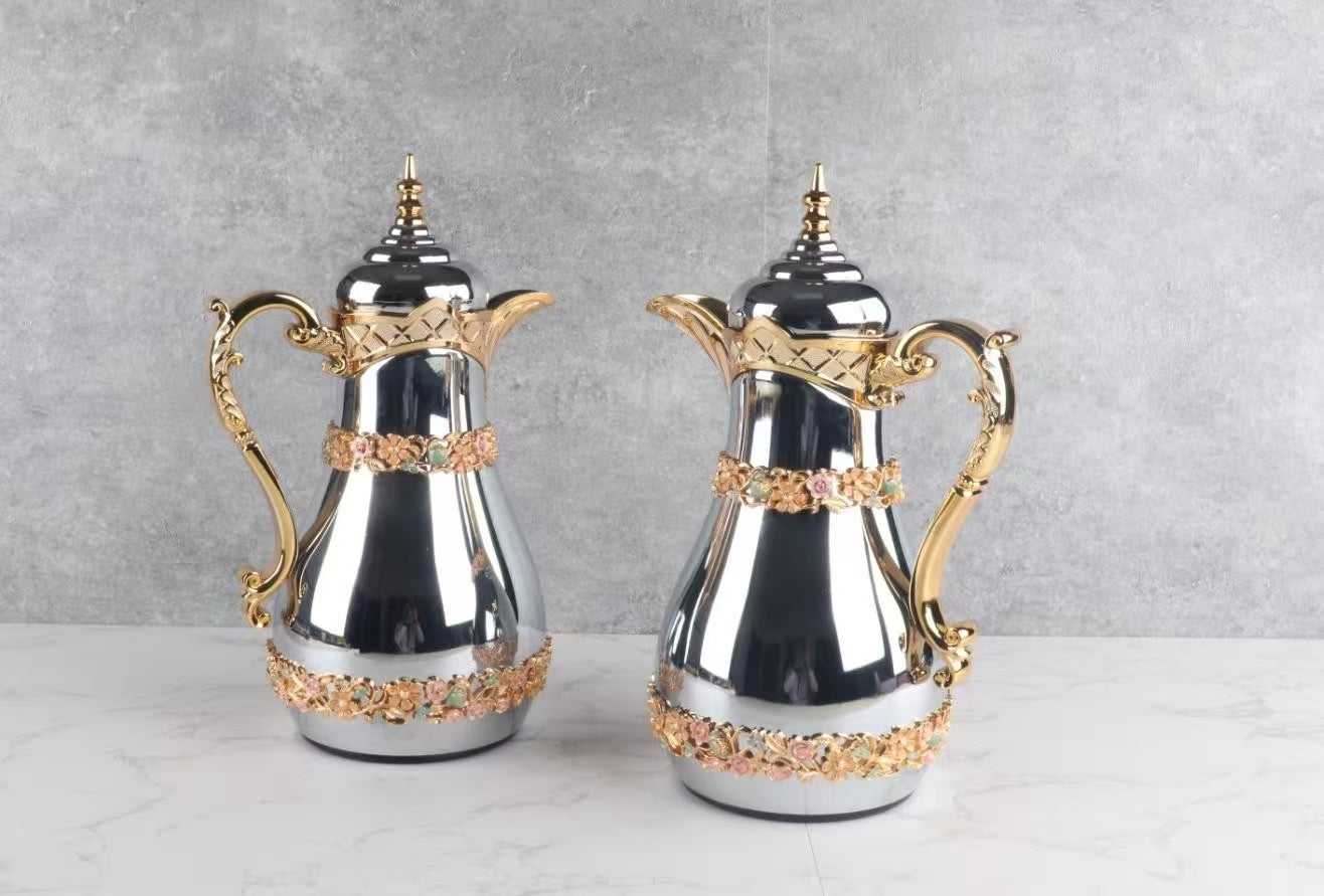 Flasks Arabian Inspired with ornate detailing Set Of Two - Pre Order eta end Feb