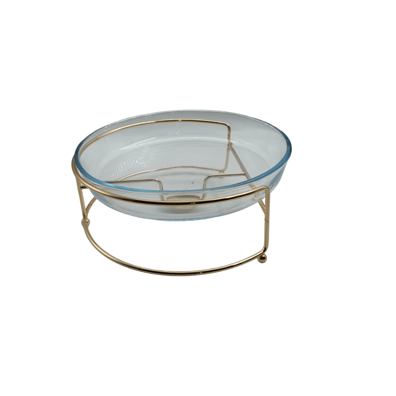 Glass Oven Dish with Gold Stand - Home And Trends