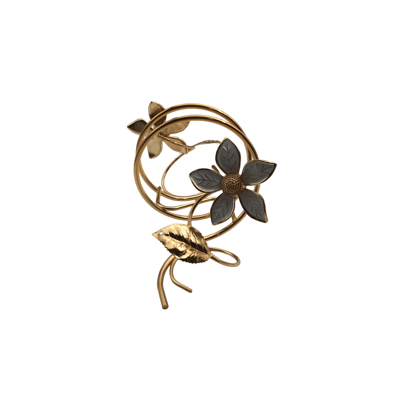 Gold Napkin Ring with Flower - Home And Trends