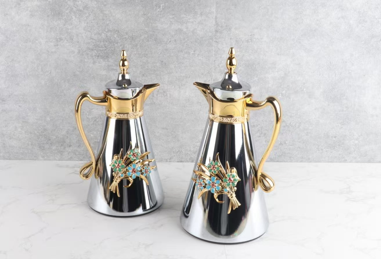 Flask Arabian inspired with intricate floral ornate detailing Set of Two 1l/0.7l PRE ORDER