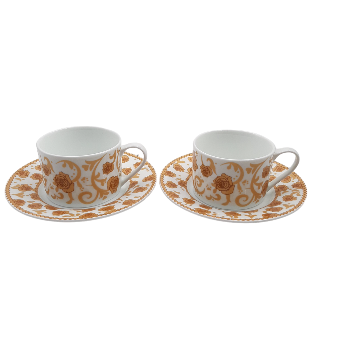 Jenna Clifford Mica Gold Teacup & Saucer Set of 2