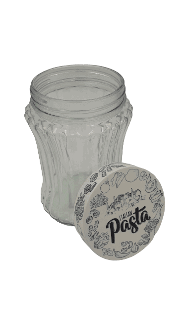 Embossed Curved Canister - Pasta Design - Home And Trends