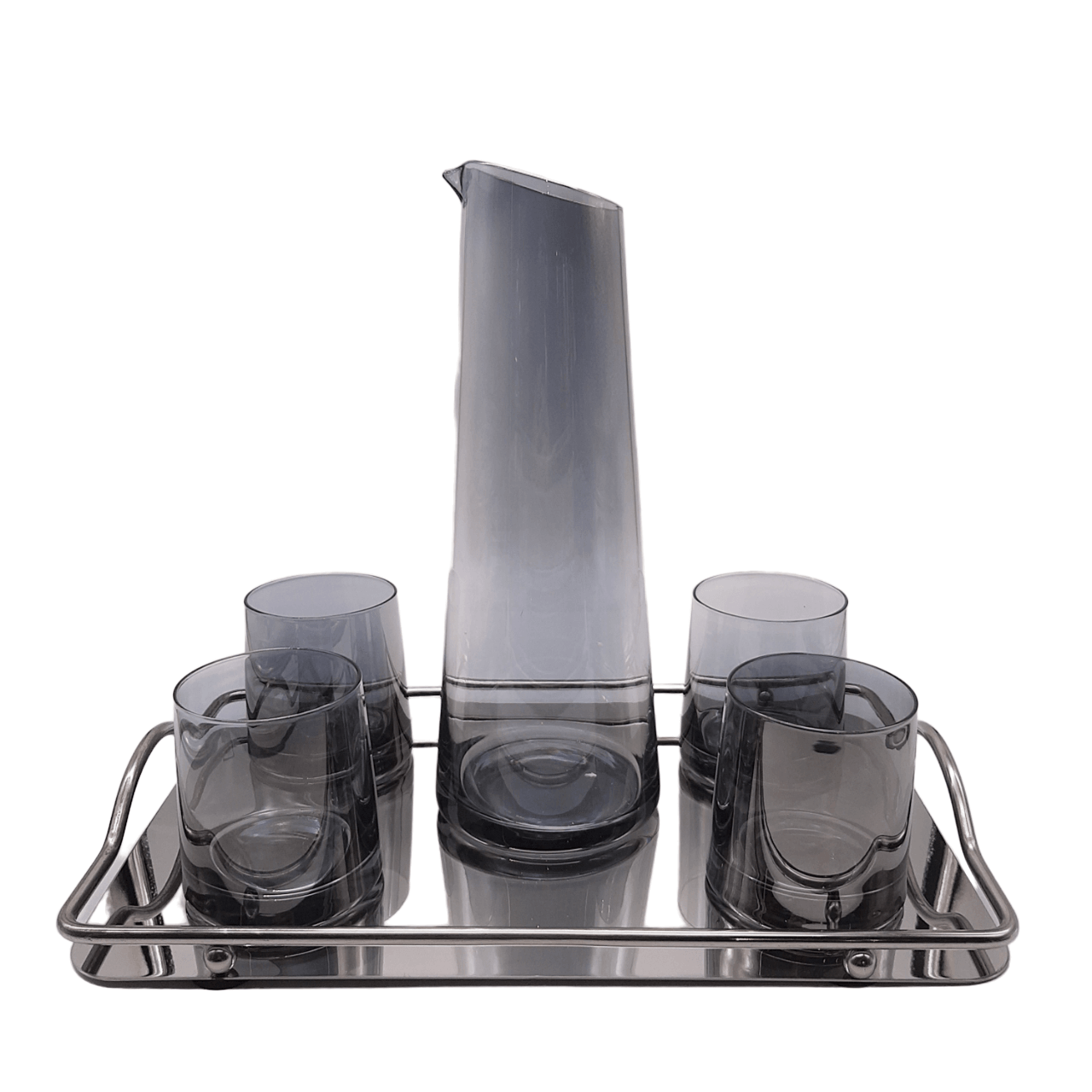 Glass Jug Set with Mirror Tray - Home And Trends