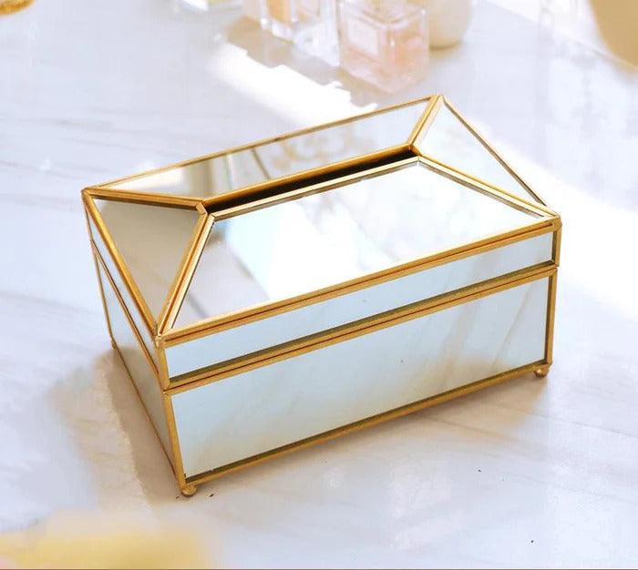 Gold Mirror Tissue Box - Home And Trends