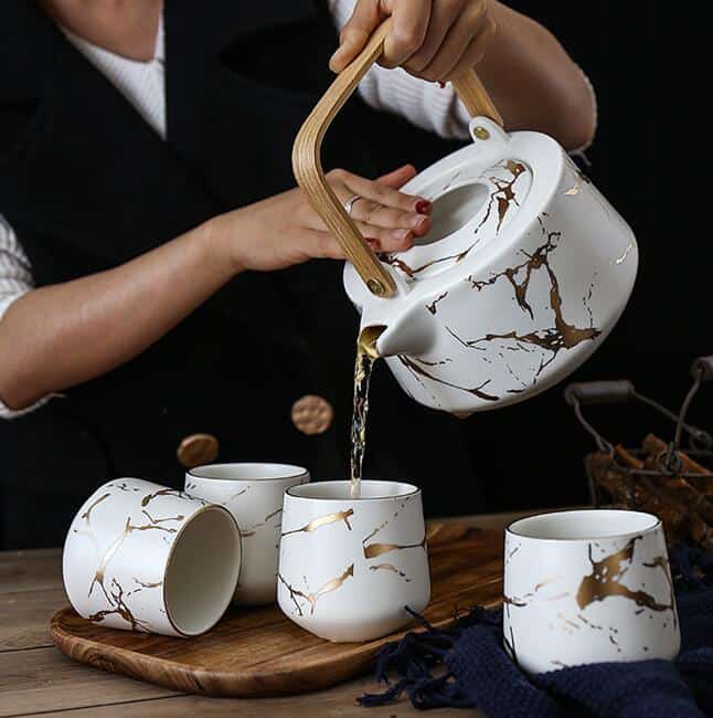 Nordic Marble Design Tea Set